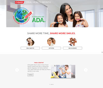 Website for Colgate / ADA Sonrisas