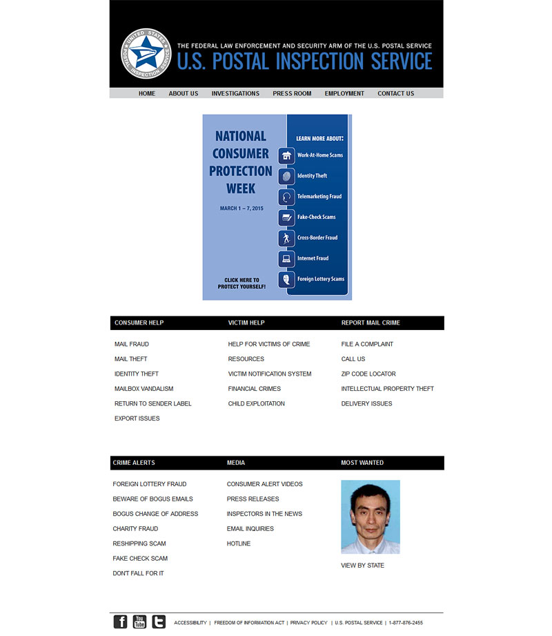 U.S. Postal Inspection Service to Celebrate the National Consumer Protection Week
