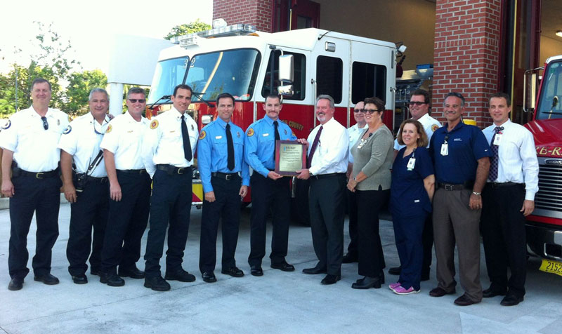 Delray Medical Center Honors Local Fire Rescue Unit for Lifesaving Efforts