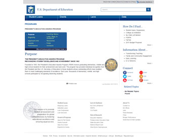 President's Education Award Program website