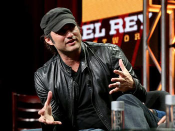 El Rey Founder/Director Robert Rodriguez speaks onstage at the 'Matador' panel